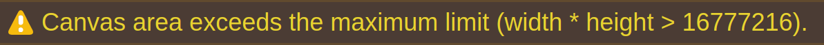 Canvas area exceeds the maximum limit (width * height > 16777216).